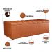 Kit Cabeceira Cama Box Casal 140cm e Calçadeira Recamier Baú Dália W01 Couríssimo Camel - Lyam Decor