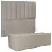Kit Cabeceira Cama Box Casal 140cm e Calçadeira Recamier Baú Dália W01 Linho Bege - Lyam Decor