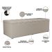 Kit Cabeceira Cama Box Casal 140cm e Calçadeira Recamier Baú Dália W01 Linho Bege - Lyam Decor