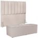 Kit Cabeceira Cama Box Casal 140cm e Calçadeira Recamier Baú Dália W01 Linho Cru - Lyam Decor