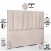 Kit Cabeceira Cama Box Casal 140cm e Calçadeira Recamier Baú Dália W01 Linho Cru - Lyam Decor