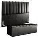 Kit Cabeceira Cama Box Casal King 195cm com Calçadeira Baú Dália W01 Couríssimo Preto - Lyam