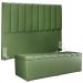 Kit Cabeceira Cama Box Casal King 195cm com Calçadeira Baú Dália W01 Couríssimo Verde Musgo - Lyam