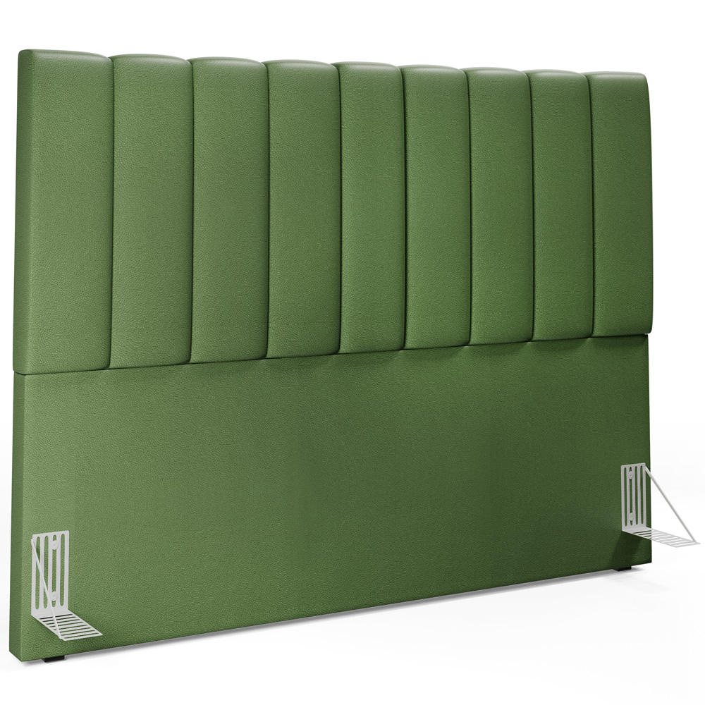 Kit Cabeceira Cama Box Casal King 195cm com Calçadeira Baú Dália W01 Couríssimo Verde Musgo - Lyam