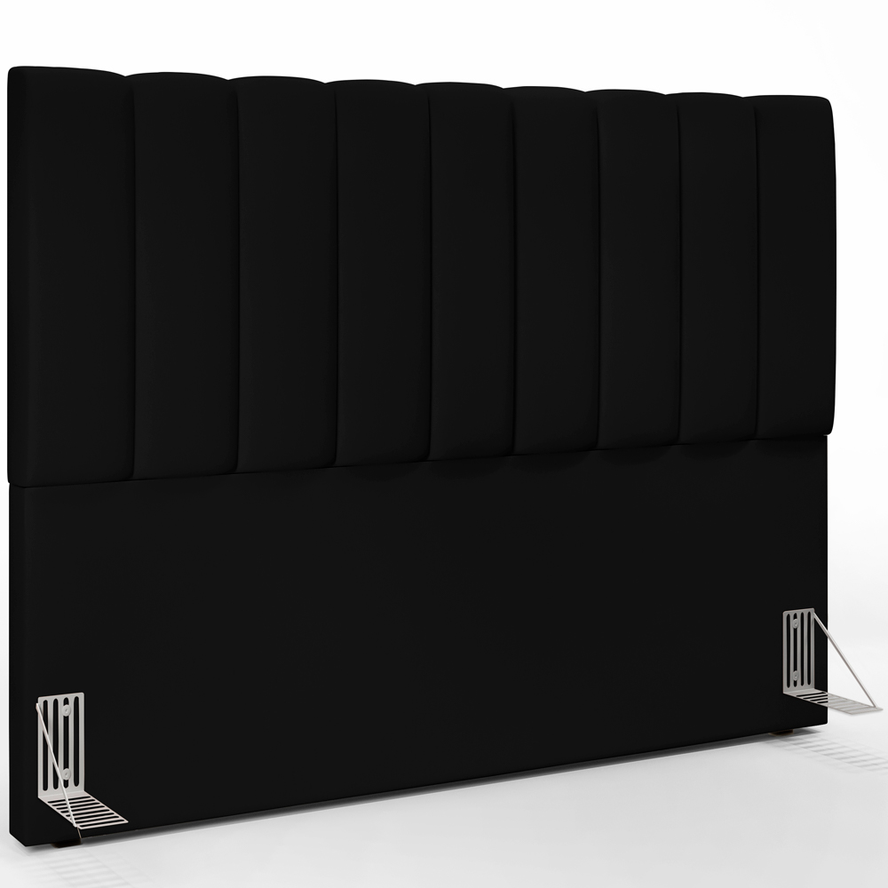 Kit Cabeceira Cama Box Casal King 195cm com Calçadeira Baú Dália W01 Facto Preto - Lyam
