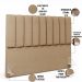 Kit Cabeceira Cama Box Casal King 195cm com Calçadeira Baú Dália W01 Linho Bege Escuro - Lyam