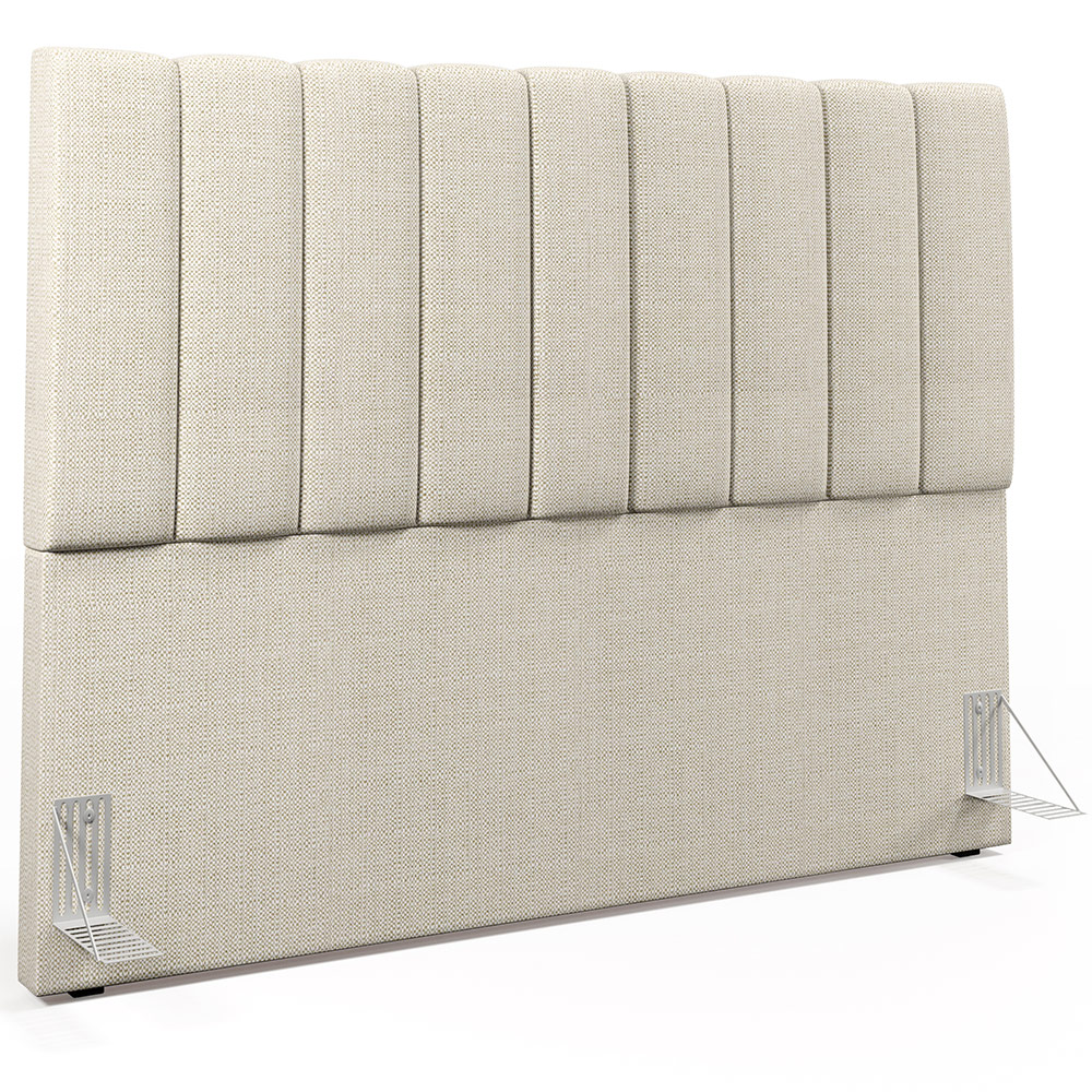 Kit Cabeceira Cama Box Casal King 195cm com Calçadeira Baú Dália W01 Linho Champagne - Lyam