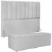 Kit Cabeceira Cama Box Casal King 195cm com Calçadeira Baú Dália W01 Linho Cinza - Lyam