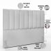 Kit Cabeceira Cama Box Casal King 195cm com Calçadeira Baú Dália W01 Linho Cinza - Lyam