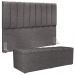 Kit Cabeceira Cama Box Casal King 195cm com Calçadeira Baú Dália W01 Linho Cinza Escuro - Lyam