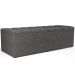 Kit Cabeceira Cama Box Casal King 195cm com Calçadeira Baú Dália W01 Linho Cinza Escuro - Lyam
