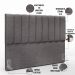 Kit Cabeceira Cama Box Casal King 195cm com Calçadeira Baú Dália W01 Linho Cinza Escuro - Lyam