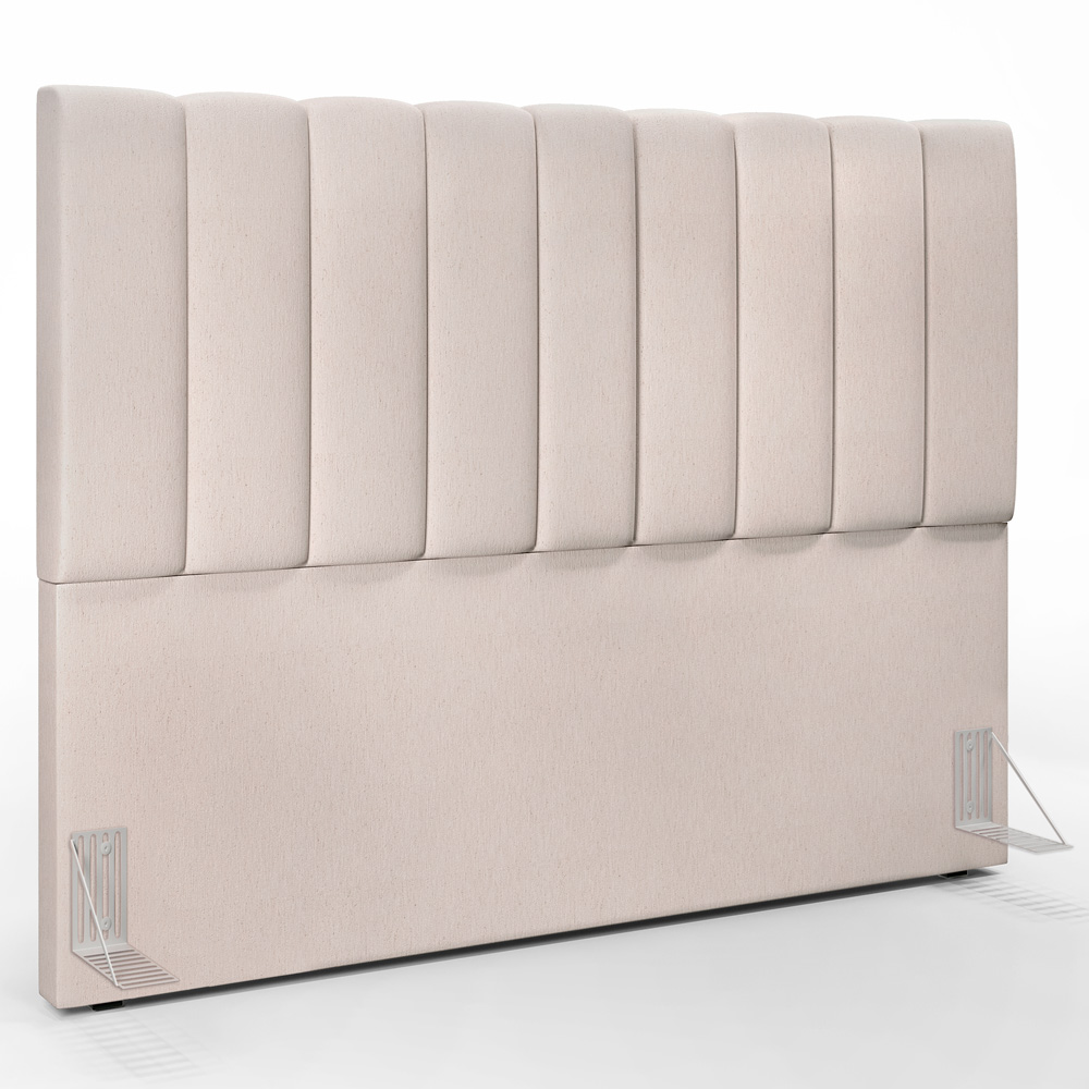 Kit Cabeceira Cama Box Casal King 195cm com Calçadeira Baú Dália W01 Linho Cru - Lyam