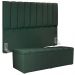 Kit Cabeceira Cama Box Casal King 195cm com Calçadeira Baú Dália W01 Linho Verde Musgo - Lyam