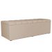 Kit Cabeceira Cama Box Casal King 195cm com Calçadeira Baú Dália W01 Suede Bege - Lyam