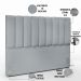 Kit Cabeceira Cama Box Casal King 195cm com Calçadeira Baú Dália W01 Suede Cinza - Lyam