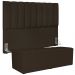 Kit Cabeceira Cama Box Casal King 195cm com Calçadeira Baú Dália W01 Suede Marrom - Lyam