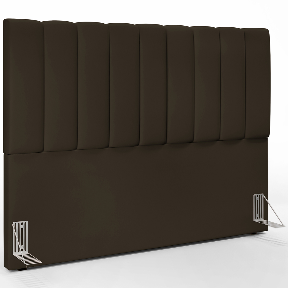 Kit Cabeceira Cama Box Casal King 195cm com Calçadeira Baú Dália W01 Suede Marrom - Lyam