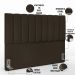 Kit Cabeceira Cama Box Casal King 195cm com Calçadeira Baú Dália W01 Suede Marrom - Lyam