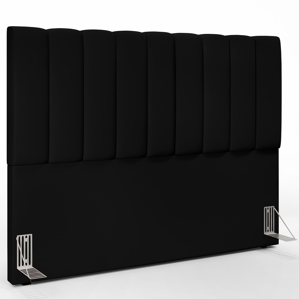 Kit Cabeceira Cama Box Casal King 195cm com Calçadeira Baú Dália W01 Suede Preto - Lyam