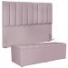 Kit Cabeceira Cama Box Casal King 195cm com Calçadeira Baú Dália W01 Suede Rosê - Lyam