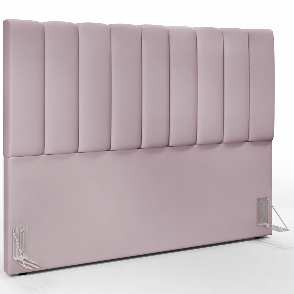 Kit Cabeceira Cama Box Casal King 195cm com Calçadeira Baú Dália W01 Suede Rosê - Lyam
