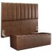 Kit Cabeceira Cama Box Casal Queen 160cm Calçadeira Baú Dália W01 Couríssimo Marrom - Lyam Decor