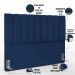 Kit Cabeceira Cama Box Casal Queen 160cm Calçadeira Baú Dália W01 Suede Azul Marinho - Lyam Decor
