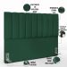 Kit Cabeceira Cama Box Casal Queen 160cm Calçadeira Baú Dália W01 Suede Verde Musgo - Lyam Decor