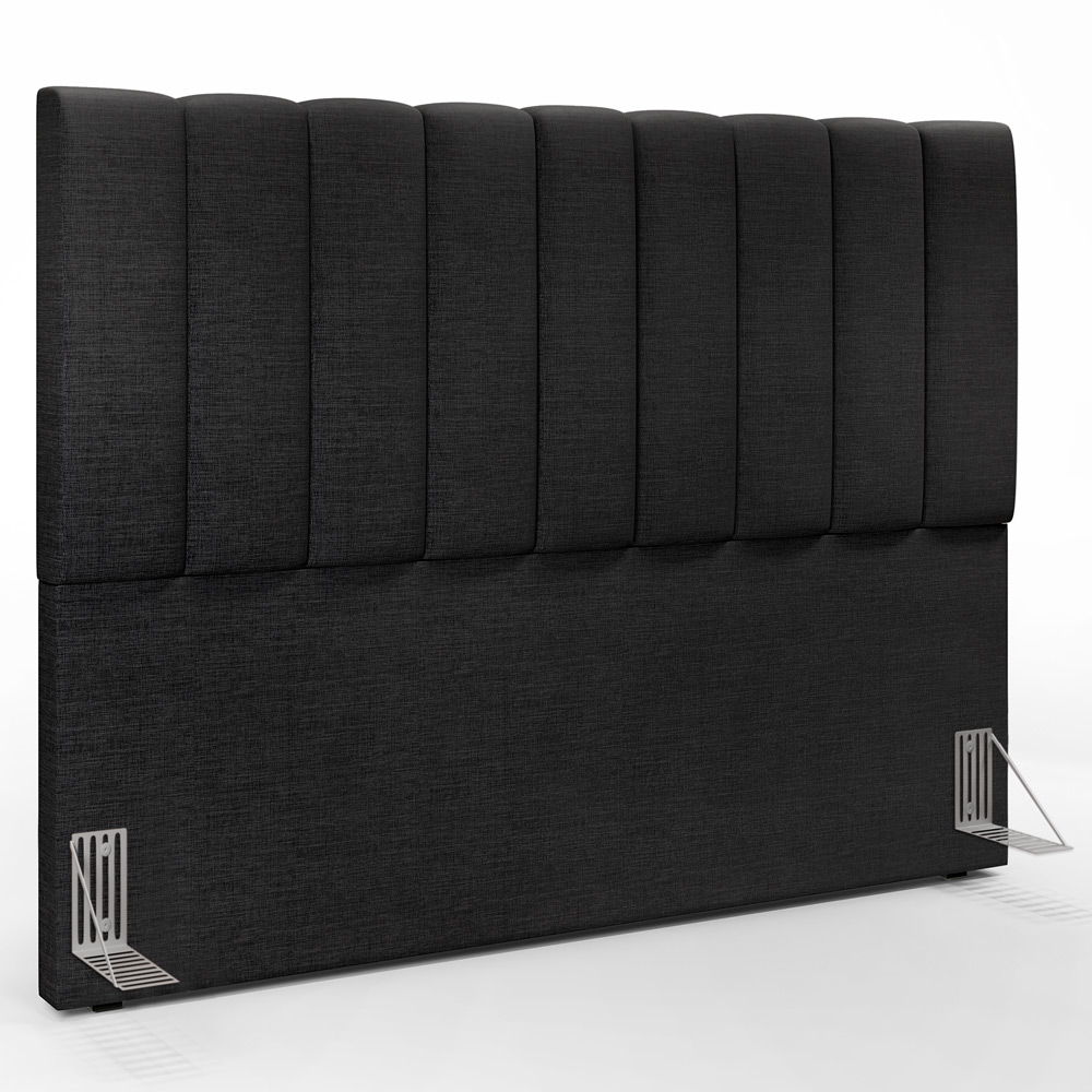 Kit Cabeceira Cama Box Casal Queen 160cm Com Calçadeira Baú Dália W01 Linho Chumbo - Lyam Decor
