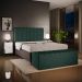 Kit Cabeceira Cama Box Casal Queen 160cm Com Calçadeira Baú Dália W01 Linho Verde Musgo - Lyam Decor