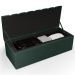 Kit Cabeceira Cama Box Casal Queen 160cm Com Calçadeira Baú Dália W01 Linho Verde Musgo - Lyam Decor