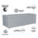 Kit Cabeceira Cama Box Casal Queen 160cm Com Calçadeira Baú Dália W01 Suede Cinza - Lyam Decor