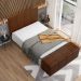 Kit Cabeceira Cama Box King 195cm com Calçadeira Roma W01 Couríssimo Marrom - Lyam