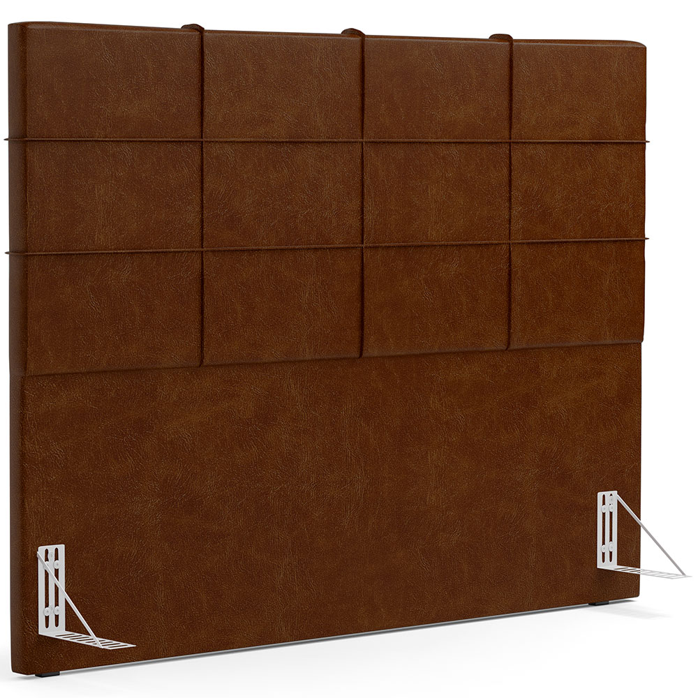 Kit Cabeceira Cama Box King 195cm com Calçadeira Roma W01 Couríssimo Marrom - Lyam