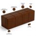 Kit Cabeceira Cama Box King 195cm com Calçadeira Roma W01 Couríssimo Marrom - Lyam