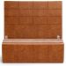 Kit Cabeceira Cama Box Queen 160cm com Calçadeira Roma W01 Couríssimo Camel - Lyam