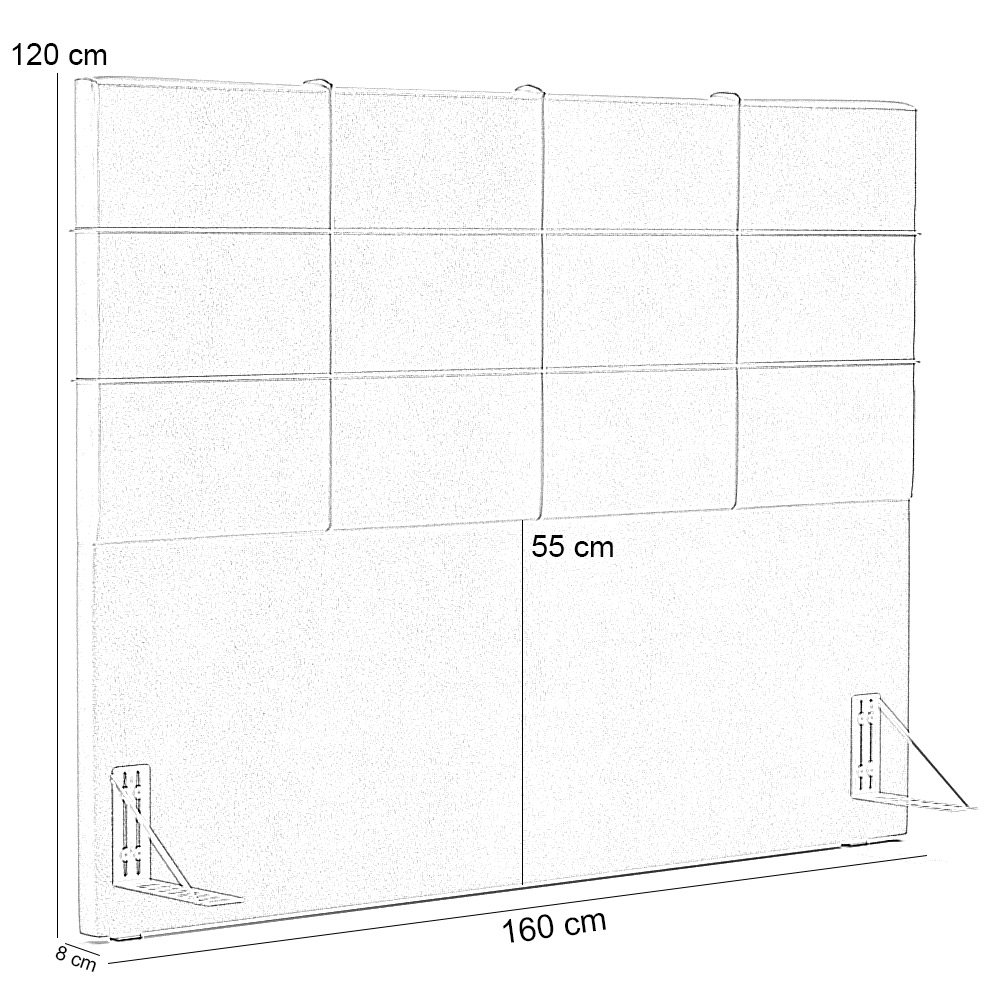 Kit Cabeceira Cama Box Queen 160cm com Calçadeira Roma W01 Couríssimo Camel - Lyam