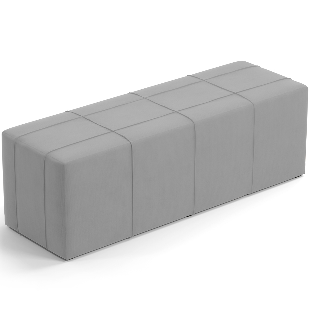 Kit Cabeceira Cama Box Queen 160cm com Calçadeira Roma W01 Suede Cinza - Lyam