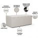Kit Cabeceira Cama Box Solteiro 100cm Calçadeira Recamier Baú Dália W01 Linho Champagne - Lyam Decor