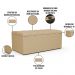 Kit Cabeceira Cama Box Solteiro 100cm Com Calçadeira Baú Dália W01 Linho Bege Escuro - Lyam Decor