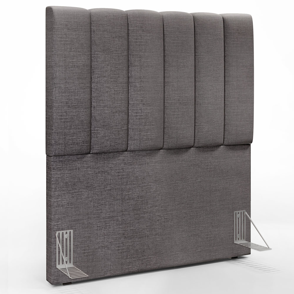 Kit Cabeceira Cama Box Solteiro 100cm Com Calçadeira Baú Dália W01 Linho Cinza Escuro - Lyam Decor