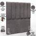 Kit Cabeceira Cama Box Solteiro 100cm Com Calçadeira Baú Dália W01 Linho Cinza Escuro - Lyam Decor