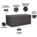 Kit Cabeceira Cama Box Solteiro 100cm Com Calçadeira Baú Dália W01 Linho Cinza Escuro - Lyam Decor