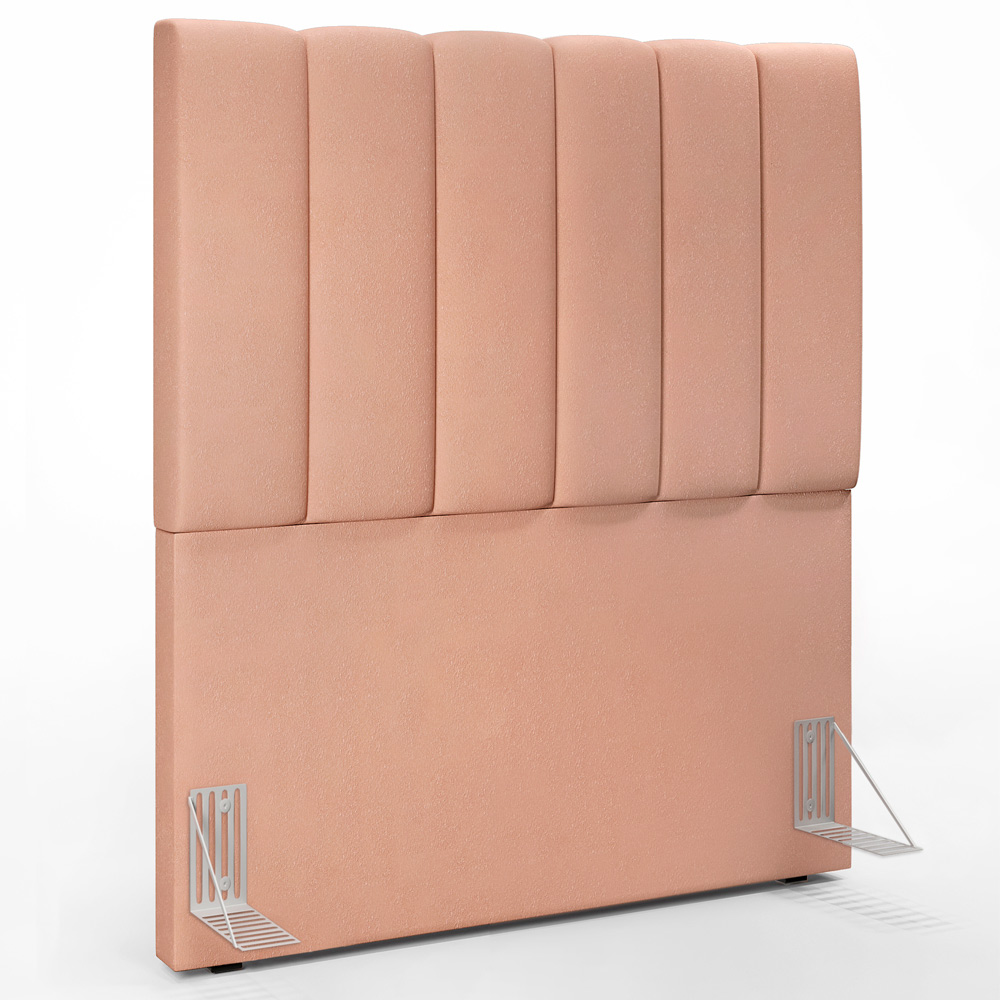 Kit Cabeceira Cama Box Solteiro 100cm Com Calçadeira Baú Dália W01 Linho Rosê - Lyam Decor