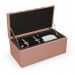 Kit Cabeceira Cama Box Solteiro 100cm Com Calçadeira Baú Dália W01 Linho Rosê - Lyam Decor