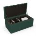 Kit Cabeceira Cama Box Solteiro 100cm Com Calçadeira Baú Dália W01 Linho Verde Musgo - Lyam Decor