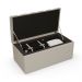 Kit Cabeceira Cama Box Solteiro 100cm Com Calçadeira Recamier Baú Dália W01 Linho Bege - Lyam Decor
