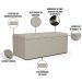 Kit Cabeceira Cama Box Solteiro 100cm Com Calçadeira Recamier Baú Dália W01 Linho Bege - Lyam Decor