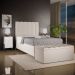 Kit Cabeceira Cama Box Solteiro 100cm Com Calçadeira Recamier Baú Dália W01 Linho Cru - Lyam Decor